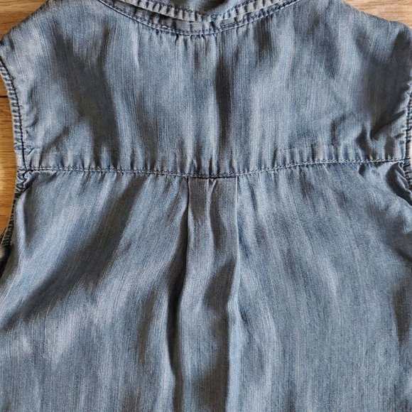 Beach Lunch Lounge Womens Top Size XS Ombre Denim Sleeveless Shirt Button Up - Picture 5 of 12